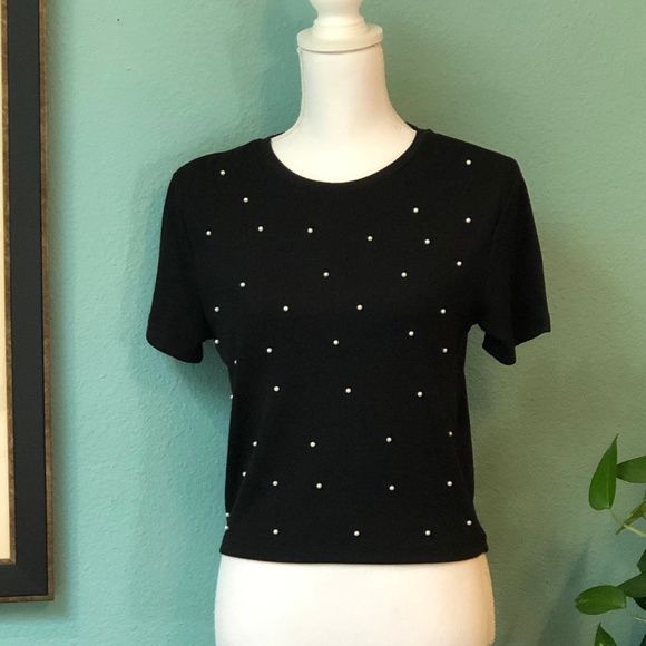 Zara Tops - Pearls on Dressy Knit Top